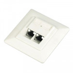 DATACOM Datová zásuvka UTP CAT5E 2xRJ45 pod omítku 45st. bílá