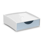 Mini zásuvkový box CEP,1 zásuvka,bílá/světle modrá