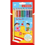 Pastelky Stabilo Trio® thick, trojhranné, 12 barev