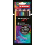 Akvarelové pastelky STABILOaquacolor,sada 12 barev