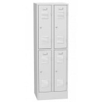 Šatní skříň čtyřdveřová, světle šedá