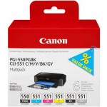 Canon cartridge PGI-550/CLI-551 PGBK/C/M/Y/BK/GY Multi Pack/1x15ml, 5x7ml