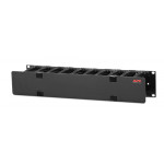APC Horizontální organizátor kabelů, 2U x 4" hluboký, jednostranný s krytem