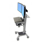 ERGOTRON Neo-Flex® Dual WideView WorkSpace, pojízdný multifunkční vozík, uchycení pro dva monitory