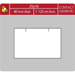 Cenové etikety CONTACT - 25x16, 1125 ks, bílé
