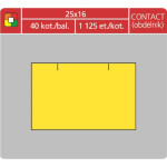 Cenové etikety CONTACT - 25x16, 1125 ks, žluté