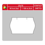 Cenové etikety CONTACT - 25x16, 1100ks, oblé, bílé