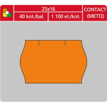 Cenové etikety CONTACT -25x16,1100ks,oblé,oranžové