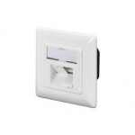 Digitus modulární dvojzásuvka CAT6A,Class EA, stíněná, pod omítku, bílá, LSA