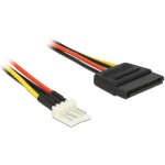 Delock napájecí kabel SATA 15 pin samec > 4 pin floppy samec 15 cm