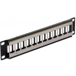Delock 10” Keystone Patch Panel 12 Port metal black