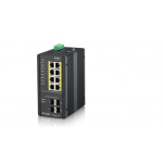 Zyxel RGS200-12P, 12-port Gigabit WebManaged switch: 8x GbE + 4x SFP, PoE (802.3at, 30W), Power budget 240W, DIN rail/Wa