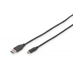 Digitus USB Type-C connection cable, type C to A M/M, 1.0m, Super Speed, bl