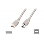 Digitus Připojovací kabel USB 2.0, typ A - B M / M, 1,0 m,šedý