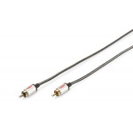 Ednet Audio propojovací kabel, 1x RCA samec/samec, 2,5 m, mono, stíněný, bavlna, zlato, stříbrný/černý