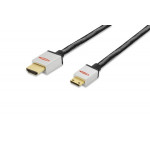 Ednet Připojovací kabel HDMI High Speed, typ C na typ A M/M, 2,0 m, Full HD, bavlna, zlato, si / bl