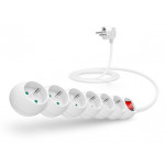 CONNECT IT prodlužovací kabel 230 V, 6 zásuvek, 2 m, s vypínačem (bílý)