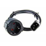 AVACOM Síťový kabel pro výstup UPS - redukce PC konektor (IEC C14) na zásuvku schuko 1m