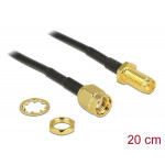 Delock anténí kabel RP-SMA Plug > RP-SMA Jack Bulkhead 200 mm