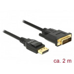 Delock Kabel Displayport 1.2 samec > DVI 24+1 samec pasivní 2 m černý