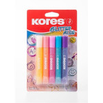 Lepidlo s glitry Kores, 5 barev x 10,5 ml, pastel
