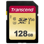 Transcend 128GB SDXC 500S (Class 10) UHS-I U3 V30 MLC paměťová karta, 95 MB/s R, 60 MB/s W
