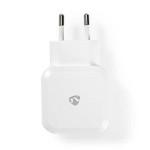 Nedis WCHAU484AWT - Síťová nabíječka | 4.8 A | 2 výstupy | USB-A | Bílá barva