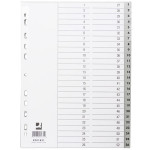 Plast.rozlišovače Q-Connect-A4,bílošedé,sada 1-52