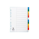 Plast.rozlišovače Q-Connect-A4,bar.okraj.,12 listů