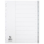 Plast.rozlišovače Q-Connect - A4+, šedé, sada 1-10