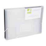 Aktovka s přihrád.Q-Connect-A4,transp.,13 přihr.