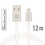 SWISSTEN DATA CABLE USB / LIGHTNING MFi TEXTILE 1,2M SILVER
