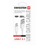 SWISSTEN DATA CABLE USB / USB-C 3.1 1,5M WHITE (9mm)