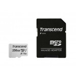 Transcend 256GB microSDXC 300S UHS-I U3 V30 A1 (Class 10) paměťová karta (s adaptérem), 95MB/s R, 40MB/s W