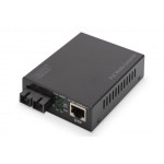 DIGITUS Professional Gigabit PoE media converter, RJ45 / SC, SM, PSE