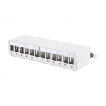 DIGITUS Modular Desktop Patch Panel, stíněný 12 portů, světle šedá