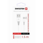 SWISSTEN DATA CABLE USB / MICRO USB 1,5 M BÍLÝ (9mm)