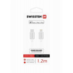 SWISSTEN DATA CABLE USB-C / LIGHTNING MFi TEXTILE 1,2M SILVER