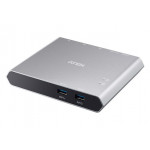 Aten 2-Port USB-C Dock Switch with Power Pass-through