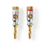 Nedis CAGC26900ME - Banánkový Konektor | Zástrčka | Kov | Stříbrný