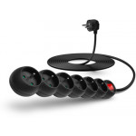 CONNECT IT prodlužovací kabel 230 V, 6 zásuvek, 2 m, s vypínačem (černý)