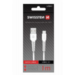 SWISSTEN DATOVÝ KABEL USB / USB-C 1,0 M BÍLÝ