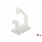 Delock Držák kabelu se zajištovací sponou, samolepicí, prírodní, 10 ks 