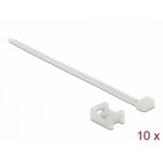 Delock Šroubová montážní svěrka, 23 x 16 mm, s kabelovou upínkou, D 150 x Š 7,2 mm, bílá