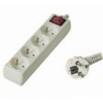 PremiumCord prodlužovací přívod 230V, 2m, 4 zásuvky, vypínač
