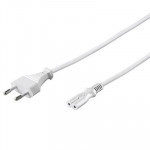 PremiumCord napájecí kabel pro notebooky 2-pólový, délka 3m, bílý