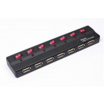 PremiumCord USB 2.0 HUB 7-portový s ext. napájením a vypínači portů