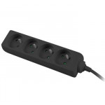 PremiumCord Prodlužovací přívod 230V 2m 4 zásuvky, černý