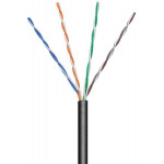 goobay TP Kabel 4x2,drát UTP Cat5e AWG24, 100m, černá, venkovní provedení
