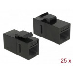 Delock Keystone Modul RJ45 jack > RJ45 jack Cat.6 UTP černý 25 ks